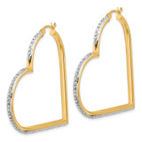 Sterling Silver 18K Gold-plated Diamond Mystique Heart Hoop Earrings