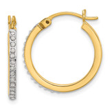 Sterling Silver 18K Gold-plated Diamond Mystique Hoop Earrings - QD-F3BAC1C3-3769