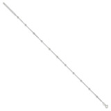 Sterling Silver 1mm Beaded Chain 10in Plus 1in ext. Anklet