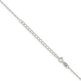 Sterling Silver 1mm Diamond-cut Long Link Cable Chain w/2in ext.