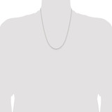 Sterling Silver 1mm Flat Link Cable Chain w/4in ext.