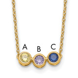 14K 3 Family Birthstone Necklace Mounting
