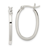 Sterling Silver 2.00mm Square Tube Oval Hoop Earrings - QE-B03AB4F6-8173