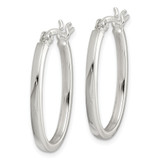 Sterling Silver 2.00mm Square Tube Oval Hoop Earrings - QE-B03AB4F6-8173