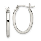 Sterling Silver 2.00mm Square Tube Oval Hoop Earrings - QE-F073D4AE-5644
