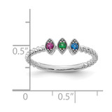 14k 3 White Gold 3 Birthstone Mother's Ring Mounting