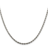 Sterling Silver 2.25mm Diamond-cut Rope Chain w/2in ext.