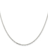 Sterling Silver 2.2mm Diamond-cut Long Link Cable Chain - QA-16C417EB-9354