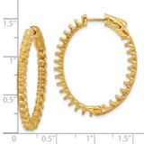 14K 3.1ct  52-2.5mm In/Out Oval Hoop w/ Safety Clasp Earring Mountings