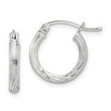 Sterling Silver 2.5mm Polished/Satin D/C Hoop Earrings - QE-16ABBA5E-6231