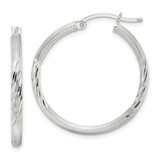Sterling Silver 2.5mm Polished/Satin D/C Hoop Earrings - QE-5CB000A8-4014