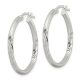 Sterling Silver 2.5mm Polished/Satin D/C Hoop Earrings - QE-5CB000A8-4014