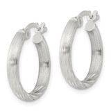Sterling Silver 2.5mm Polished/Satin D/C Hoop Earrings - QE-78237136-8777