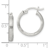 Sterling Silver 2.5mm Polished/Satin D/C Hoop Earrings - QE-78237136-8777