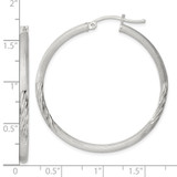 Sterling Silver 2.5mm Polished/Satin D/C Hoop Earrings - QE-C000518A-9592