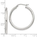 Sterling Silver 2.5mm Round Hoop Earrings - QE-7E50A65D-4678