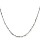 Sterling Silver 2.6mm Diamond-cut Cable Chain w/4in ext.