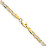 14k 3.2mm Tri-color Gold Pav‚ Valentino Chain - PV-E1B82B04-3536