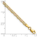 14k 3.2mm Tri-color Gold Pav‚ Valentino Chain - PV-F07FF32A-3355