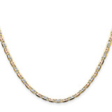 14k 3.2mm Tri-color Gold Pav‚ Valentino Chain - PV-F29F825B-8938