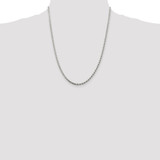 Sterling Silver 2.75mm Diamond-cut Rope Chain w/4in ext.