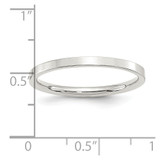 Sterling Silver 2mm Comfort Fit Flat Size 13 Band