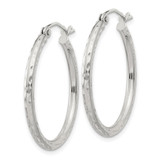 Sterling Silver 2mm Diamond Cut Hoop Earrings - QE-0B3240AD-3450