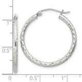 Sterling Silver 2mm Diamond Cut Hoop Earrings - QE-0B3240AD-3450
