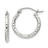 Sterling Silver 2mm Diamond Cut Hoop Earrings - QE-232C614C-2041