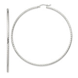 Sterling Silver 2mm Diamond Cut Hoop Earrings - QE-264AE2EF-3605