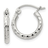 Sterling Silver 2mm Diamond Cut Hoop Earrings - QE-3B15F10A-5202