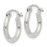 Sterling Silver 2mm Diamond Cut Hoop Earrings - QE-3B15F10A-5202