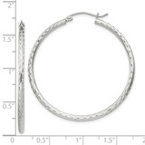 Sterling Silver 2mm Diamond Cut Hoop Earrings - QE-57E7B00F-4820
