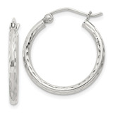 Sterling Silver 2mm Diamond Cut Hoop Earrings - QE-688A031F-4626