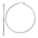 Sterling Silver 2mm Diamond Cut Hoop Earrings - QE-6A570FE0-3537