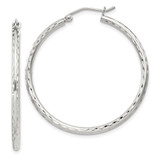 Sterling Silver 2mm Diamond Cut Hoop Earrings - QE-AC03E387-2223