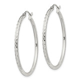 Sterling Silver 2mm Diamond Cut Hoop Earrings - QE-AC03E387-2223