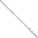 Sterling Silver 2mm Diamond-cut Spiga Chain w/2in ext.