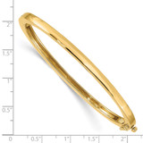 14k 3.6mm Polished Solid Hinged Oval Bangle Bracelet - XB-611975C9-6335