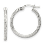 Sterling Silver 2mm Polished/Satin D/C Hoop Earrings - QE-3A53FD00-1509