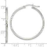 Sterling Silver 2mm Polished/Satin D/C Hoop Earrings - QE-4F846E67-8397
