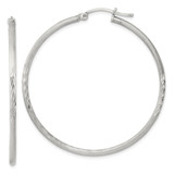 Sterling Silver 2mm Polished/Satin D/C Hoop Earrings - QE-64495A09-8255