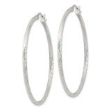 Sterling Silver 2mm Polished/Satin D/C Hoop Earrings - QE-64495A09-8255