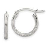 Sterling Silver 2mm Polished/Satin D/C Hoop Earrings - QE-74E08589-9356