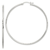 Sterling Silver 2mm Polished/Satin D/C Hoop Earrings - QE-8735F6DB-2193