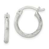 Sterling Silver 2mm Polished/Satin D/C Hoop Earrings - QE-9D9C12B1-6470