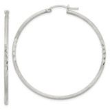 Sterling Silver 2mm Polished/Satin D/C Hoop Earrings - QE-A363F190-9999
