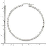 Sterling Silver 2mm Polished/Satin D/C Hoop Earrings - QE-A363F190-9999