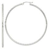 Sterling Silver 2mm Polished/Satin D/C Hoop Earrings - QE-D0AF6428-6478