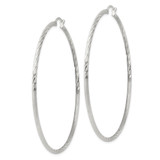 Sterling Silver 2mm Polished/Satin D/C Hoop Earrings - QE-D0AF6428-6478
